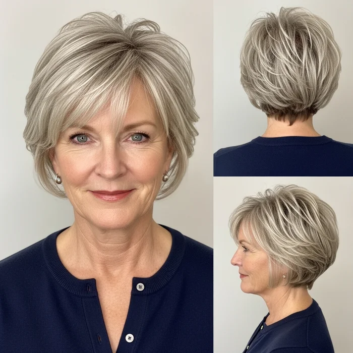 Tousled Layered Bixie For Women Over 50