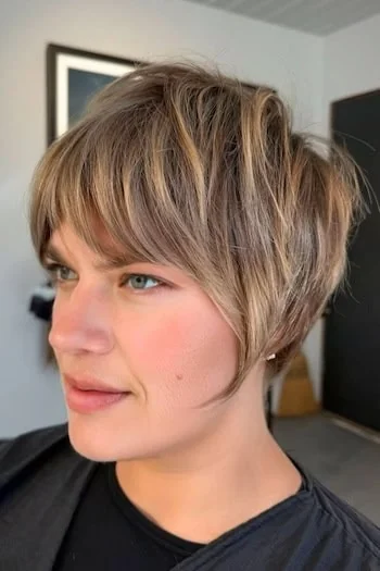 Tousled Layered Pixie with Textured Bangs