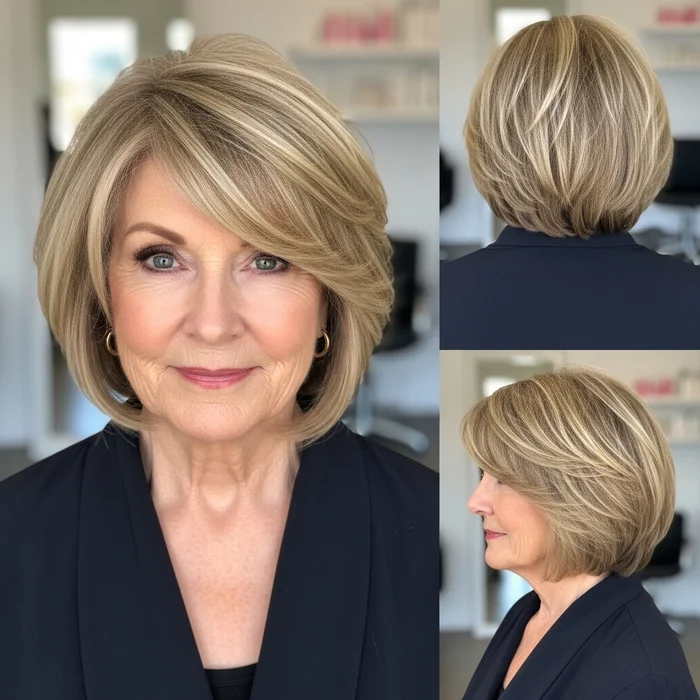 Tousled Medium Bob With Side-Swept Bangs