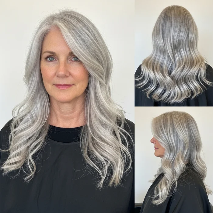 Two-Tone Silver Waves For Women Over 60
