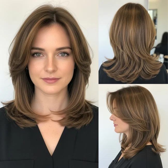 V-Shaped Shoulder Length Haircut With Layers