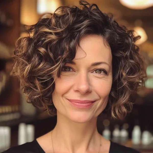 Vibrant Curly Silver Shag with Face-Framing Volume