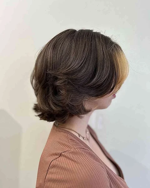 Voluminous Dark Bob with Disconnected Choppy Layers