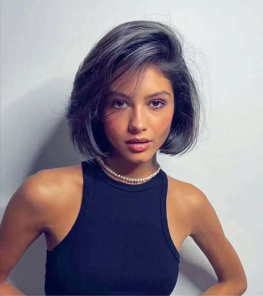 Voluminous Dark Bob with Feathered Choppy Ends