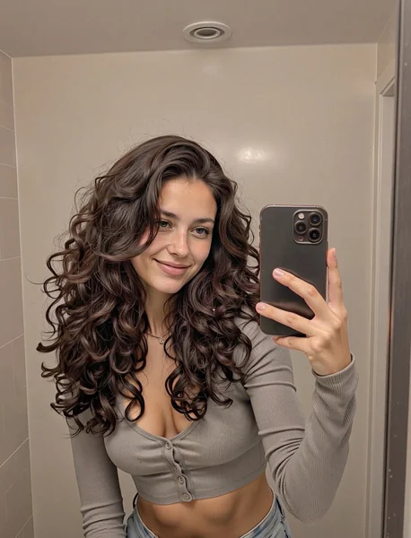 Voluminous Dark Brunette Bouncy Layered Curls