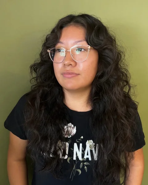Voluminous Dark Shaggy Layers for Wavy Hair