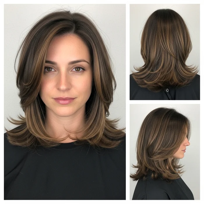 Voluminous Feathered Bob With Layers