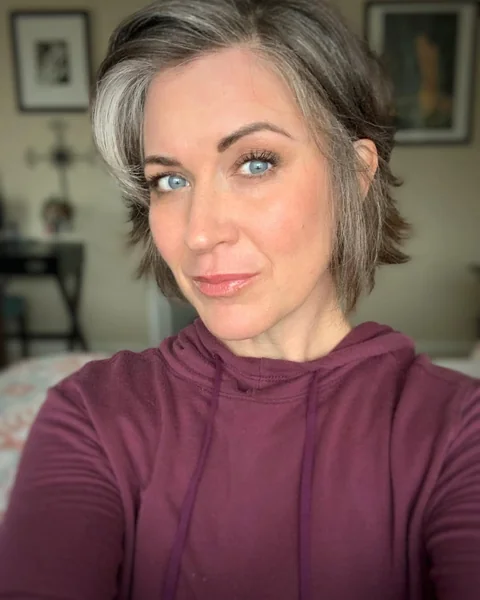 Voluminous Salt-and-Pepper Pixie with Lift
