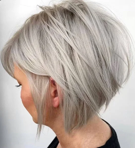 Voluminous Silver Graduated Bob with Extreme Lift