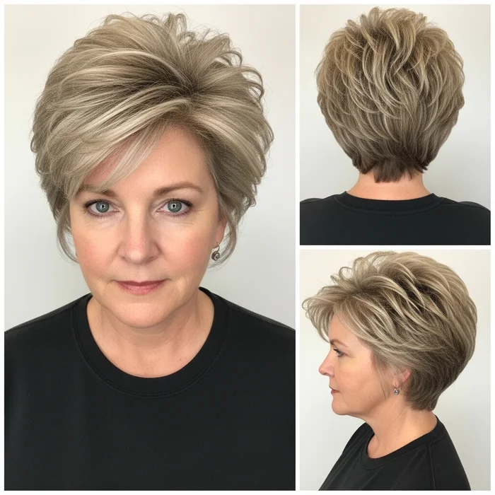Voluminous Stacked Wedge For Hairstyle