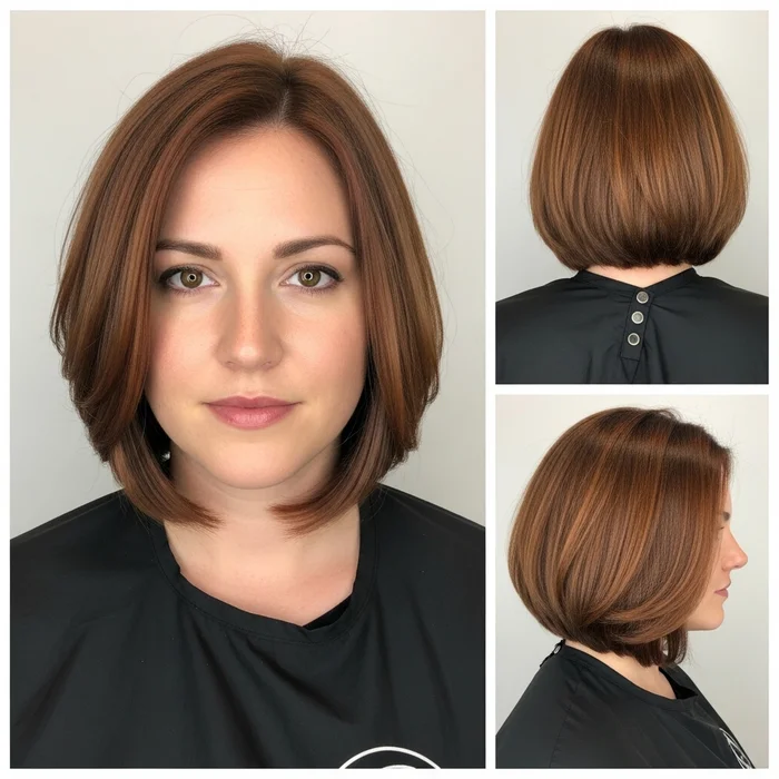Warm Copper Blunt Bob With Soft Layers