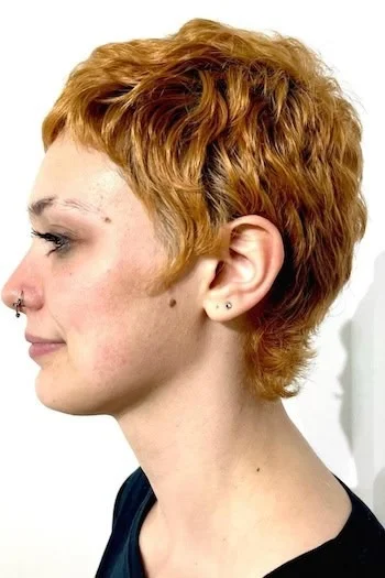 Warm Copper Pixie with Gentle Waves