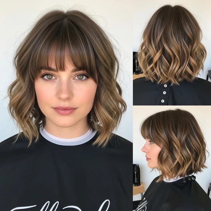 Wavy Bob Hairstyles with Bangs