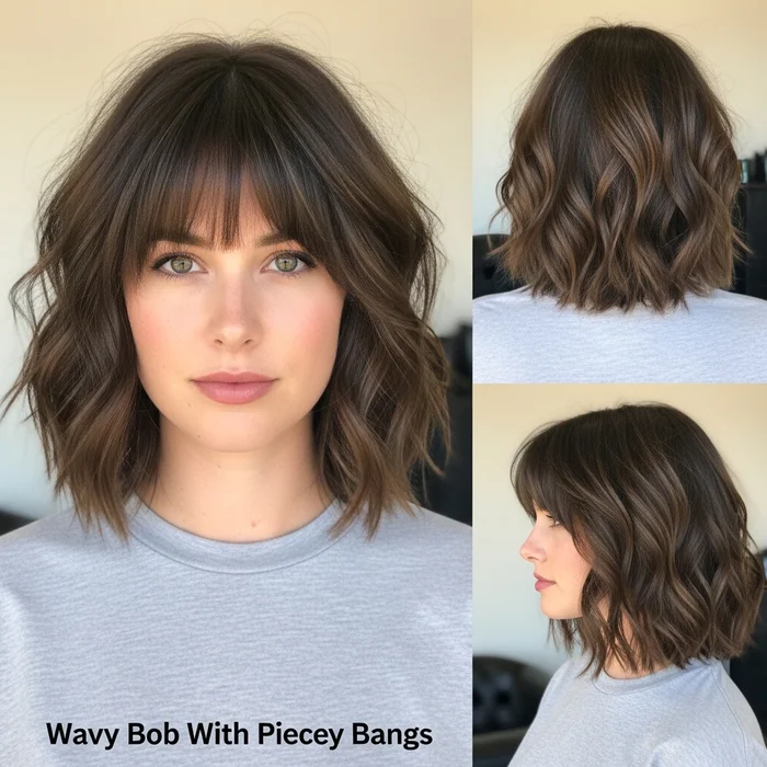 Wavy Bob With Piecey Bangs