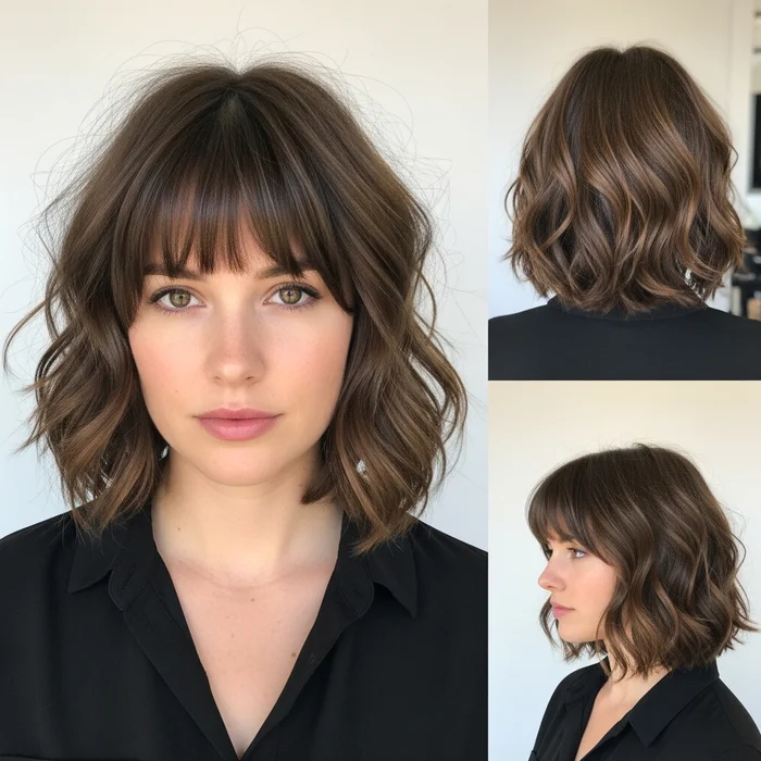 Wavy Bob with Bangs and Layers