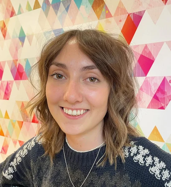 Wavy Mid-Length Shag with Curtain Bangs