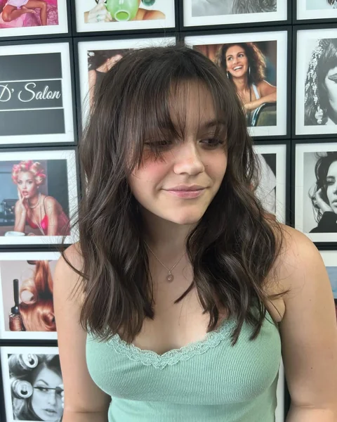Wavy Shag Cut with Easy Whispy Bangs