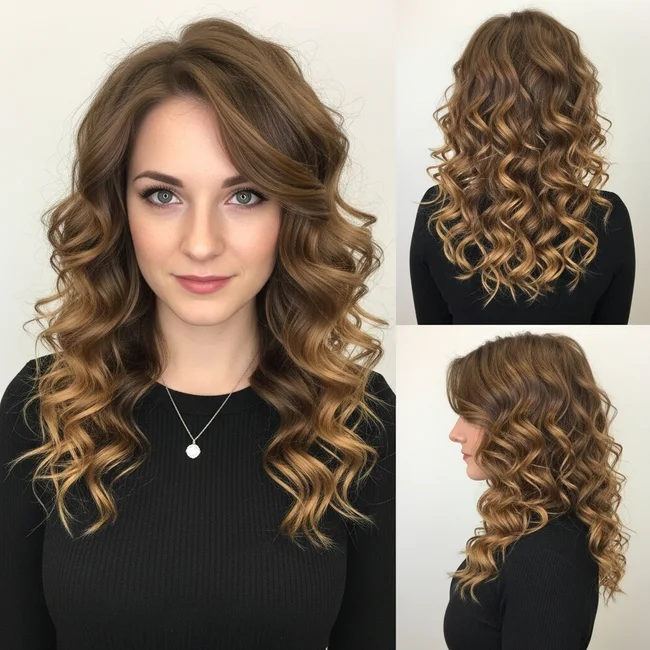 Winter Long Curly Hairstyles