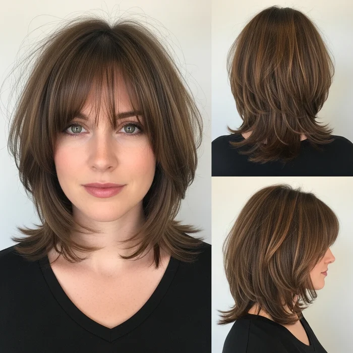 Wispy Long Bob with Layers and Bangs