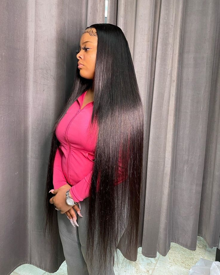 24"-40" Long Straight Hair Wigs For Women Human Hair Lace Front Wig