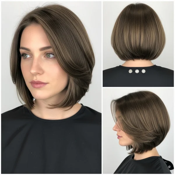 Ash Brown Bob Haircut