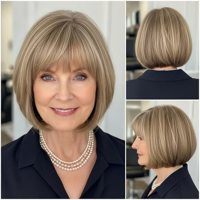 Chin-Length Bob with Full Bangs