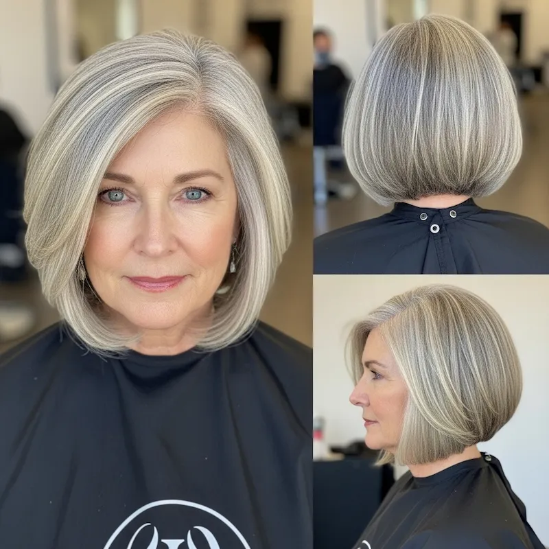 Inverted bob hairstyles for women over 60