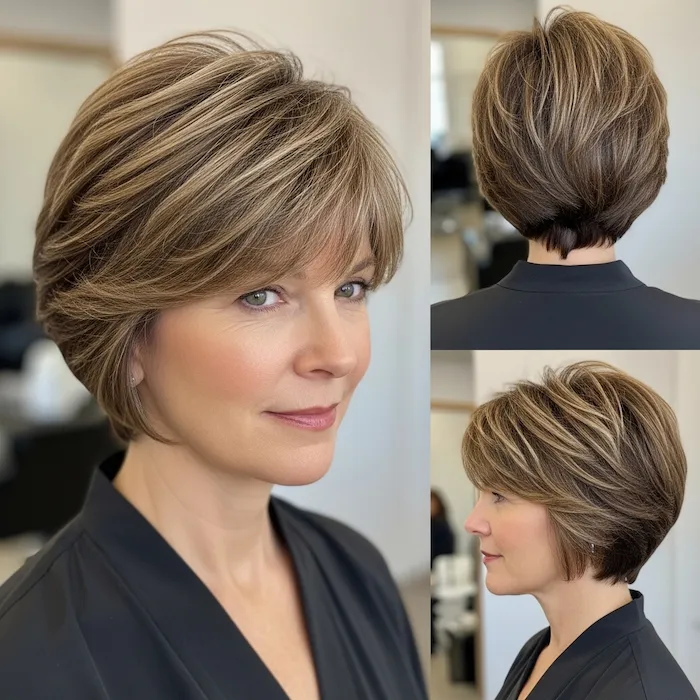 Cropped Feathered Layers with Wispy Bangs
