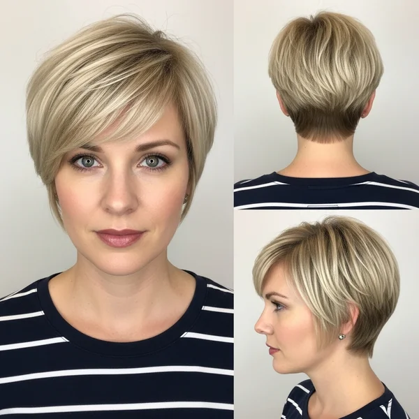 Blonde Pixie Bob Haircut