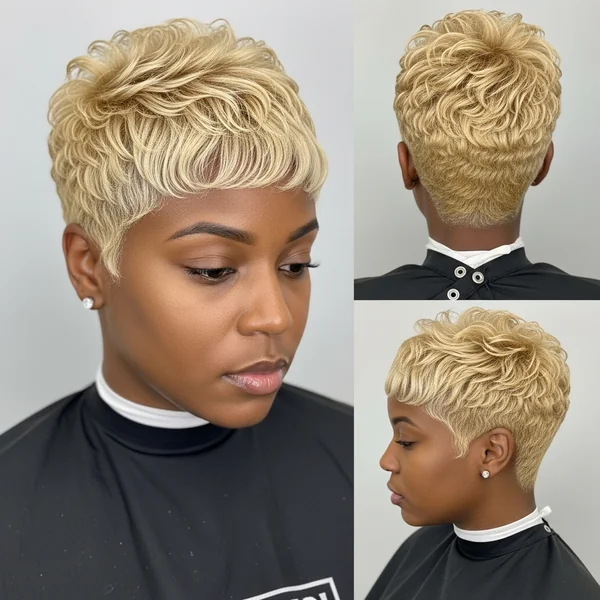 Blonde Pixie Haircut for Black Women
