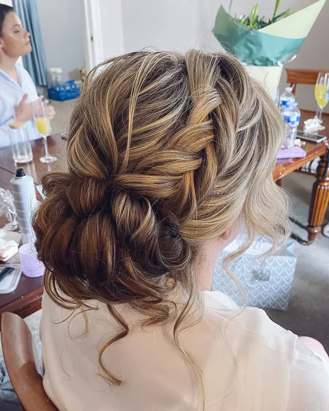 Bohemian French Braid with Loose Low Bun