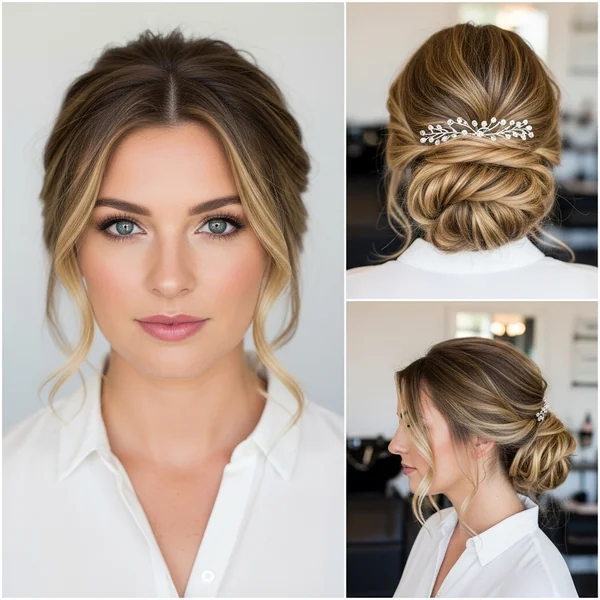 Boho Low Bun Wedding Hairstyles