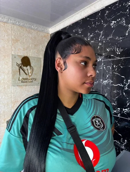 Bouncy Curly High Ponytail with Snatched Face-Framing