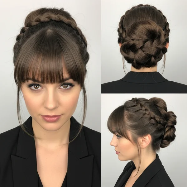 Braided Bun with Bangs