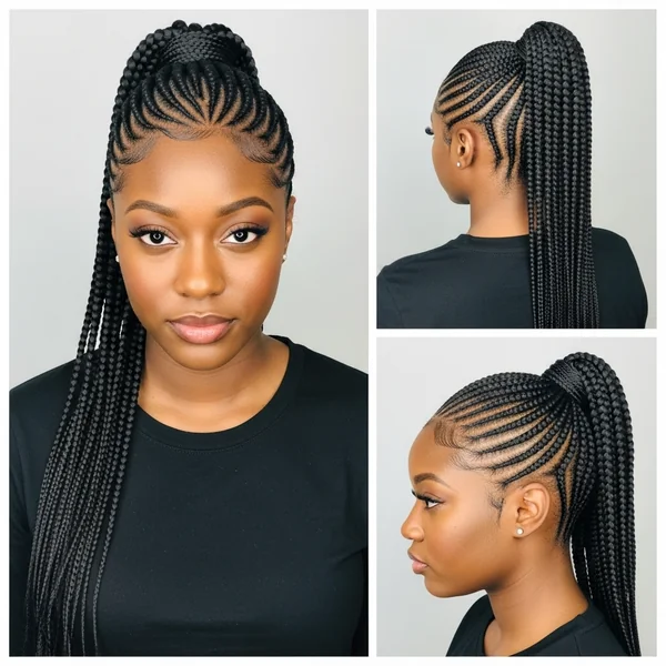 Braided Cornrow Ponytail Hairstyles