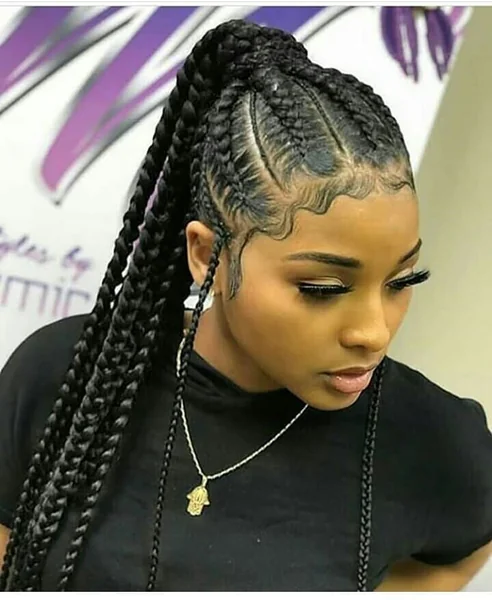 braided ponytail hairstyles curly hair