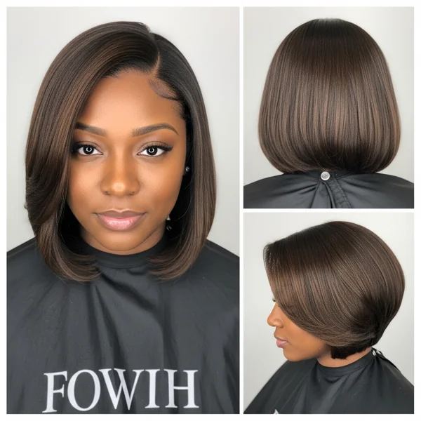 Brown Bob Haircut Black Women