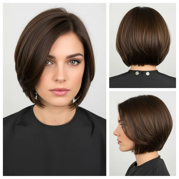 Brown Short Bob Haircut