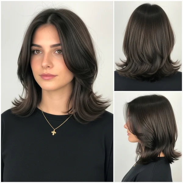 Brunette Shoulder Length Haircut