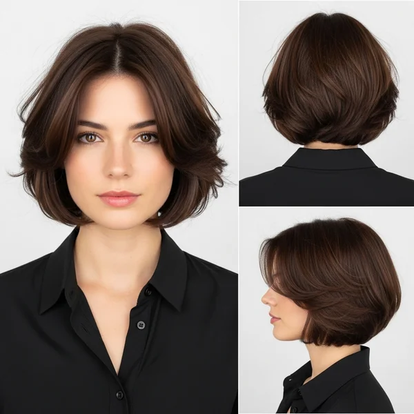 Butterfly Haircut Brown Hair Short