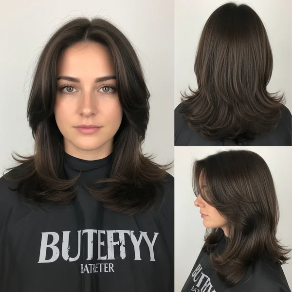 Butterfly Haircut Brunette