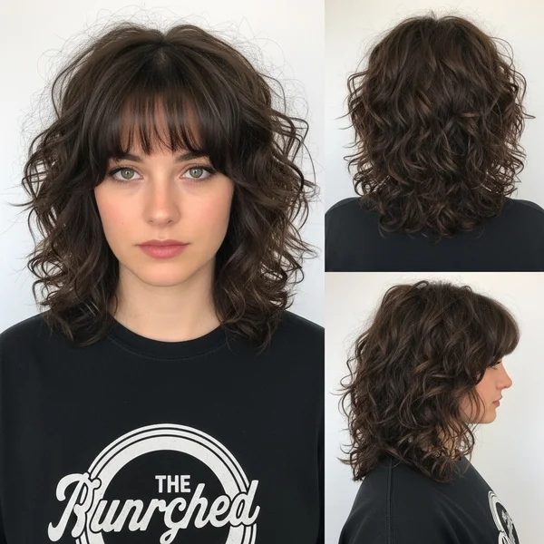 Butterfly Haircut Curly Hair Bangs
