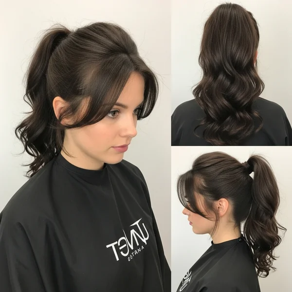 Butterfly Haircut in a Ponytail
