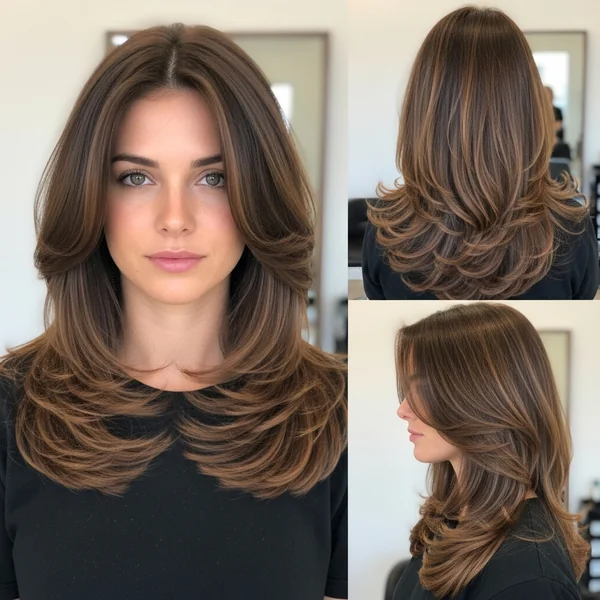 Butterfly Haircut Long Brown Hair