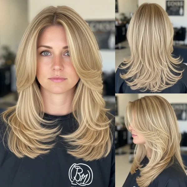 Butterfly Haircut Long Hair Blonde