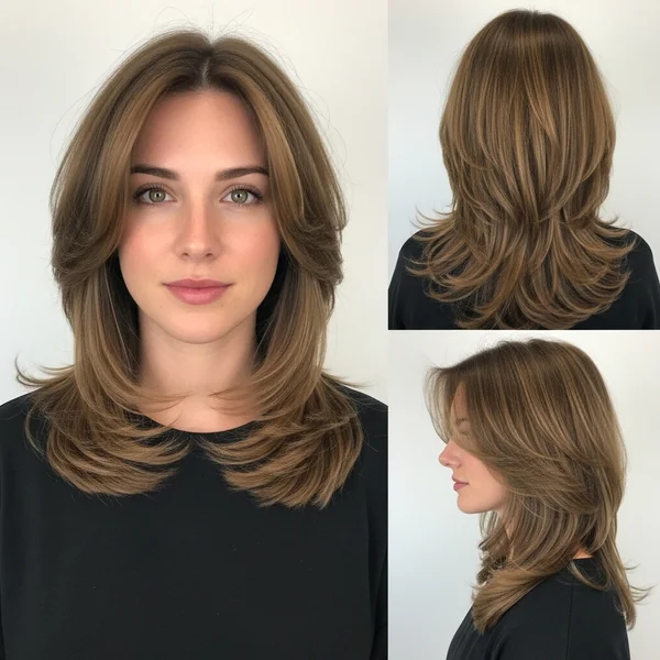 Butterfly Haircut Long Hair Round Face