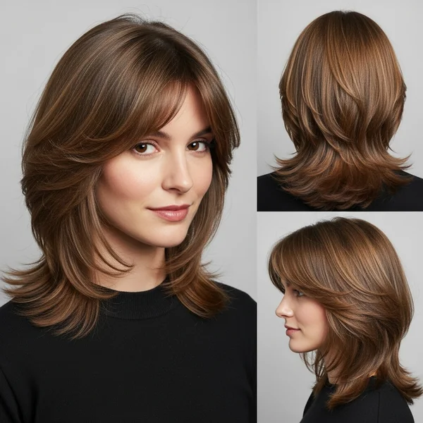 Butterfly Haircut With Bangs Oval Face