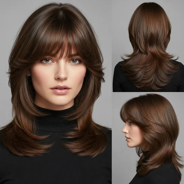 Butterfly Haircut With Fringe Bangs