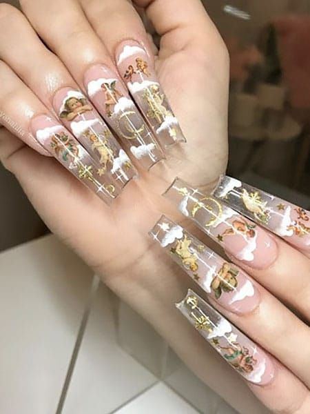 35 Angel Nails Designs For a Whimsical Look