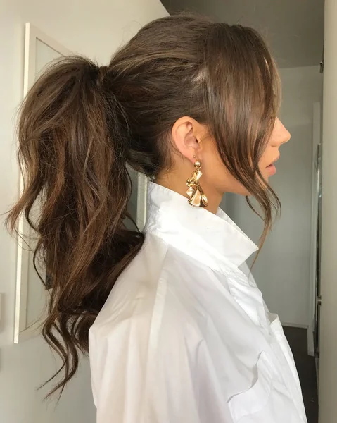 Casual Textured Mid-Height Messy Ponytail
